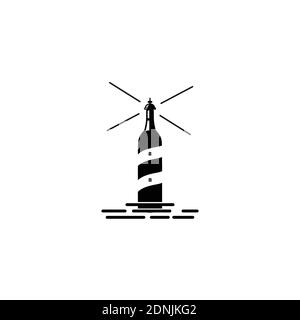 lighthouse bottle logo. lighthouse icon Illuatration. Stock Vector
