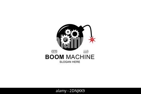 machine boom logo symbol icon design inspiration. Stock Vector