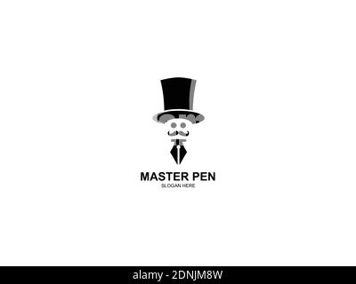 icon master pen Logo symbol Template inspiration Stock Vector