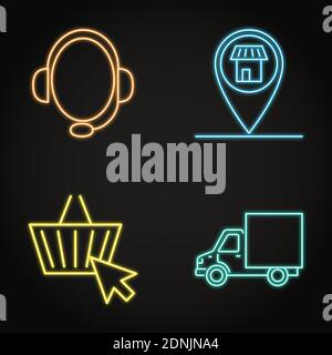 address delivery line icon, outline symbol, vector illustration ...