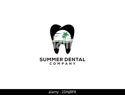 summer dental simple logo design inspiration Stock Vector