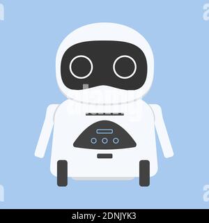 Pattern on blue background of white futuristic robots, artificial intellect  Stock Vector