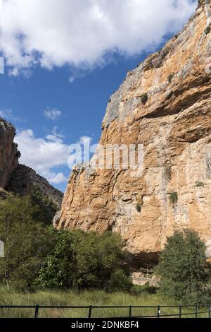 A vertical shot of the amazing pictures of Barranco de la Hoz Seca, Spain Stock Photo