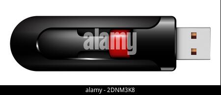 USB flash drive, USB memory card. Media connection standard. Storage of information on removable media. Realistic isolated vector Stock Vector