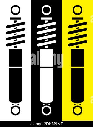 car shock absorber in flat style. Spare parts for repair in car workshop. Absorption of impact force. Vector Stock Vector