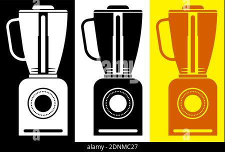 blender icon in flat style on black and white background. Isolated vector Stock Vector