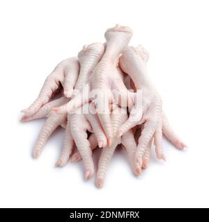 Chicken feet isolated on white background. Stock Photo