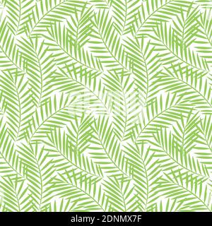 Seamless pattern with palm tree leaves. Tropical wallpaper background. Stock Vector