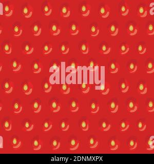 Seamless pattern  with strawberry skin texture. Fresh red berry fruit vector background Stock Vector