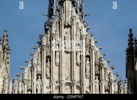 Amiens (northern France): detail of the Cathedral Basilica of Our Lady of Amiens, registered as a UNESCO World Heritage Site. Stock Photo