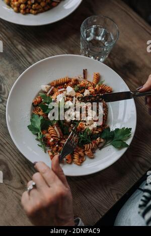 Food on plate in restaurant Stock Photo