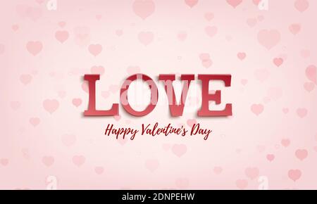 Valentines Day greeting card template. Abstract background, brochure or poster. Stock Vector