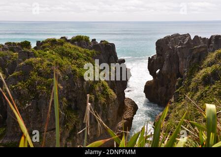 Pancake Rocks at Paparoa National Park Stock Photo