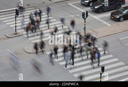 Pedestrians crossing road Stock Photo