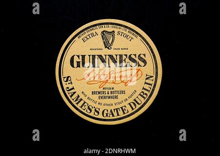 Guinness Vintage Beermat Stock Photo