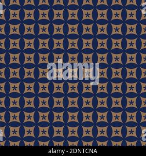 Asian seamless ornament pattern. Indigo blue japanese seamless pattern. Gold geometric vector illustration. Vector illustration Stock Vector
