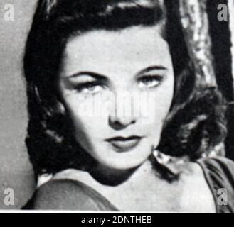 Photograph of Gene Tierney (1920-1991) an American film and stage actress. Stock Photo