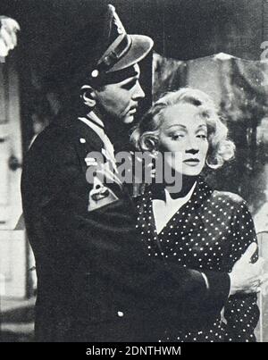 Film still from 'A Foreign Affair' starring Jean Arthur, Marlene Dietrich, John Lund, and Millard Mitchell. Stock Photo