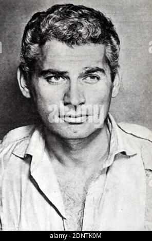 Photograph of Jeff Chandler (1918-1961) an American actor, film producer, and singer. Stock Photo