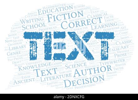 Text typography word cloud create with text only Stock Photo