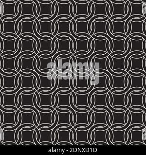 Vector seamless geometric pattern. Stylish abstract background. Repeating interwoven chain lines design. Stock Vector