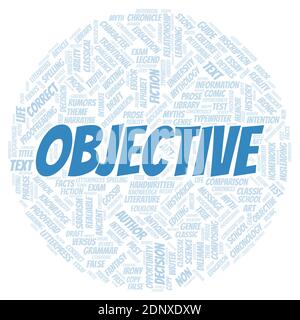 Objective typography word cloud create with text only Stock Photo - Alamy