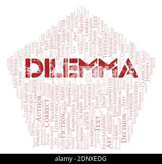 Dilemma typography word cloud create with text only Stock Photo