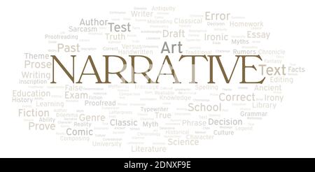 Narrative typography word cloud create with text only Stock Photo