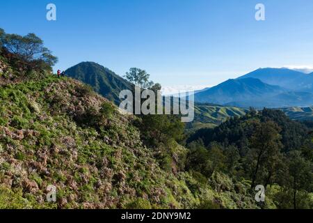 View from the top of Ijen Crater Stock Photo