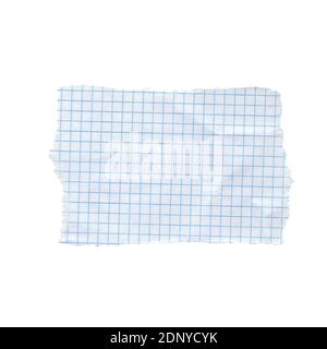 Math torn checked paper isolated on white background Stock Photo