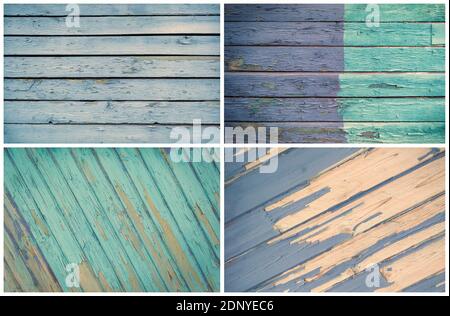 Set of different painted wooden texture boards Stock Photo