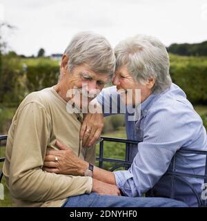 Happy senior couple together Stock Photo