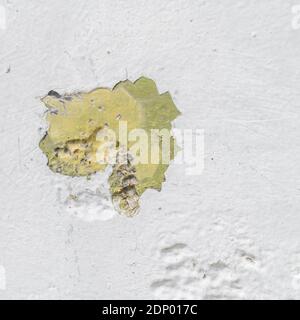 Thick caked-on paintwork over ironwork structure. Metaphor seen better days, bad job, poor workmanship, paint cracking. Stock Photo