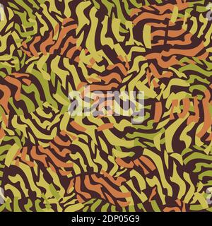 Vector seamless pattern of abstract geometrical figures in safari camouflage style. Textile or wallpaper design. Stock Vector