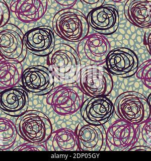 Vector seamless pattern of abstract geometrical figures in shape of pebbles. Abstract pattern design for cloth or wallpaper. Stock Vector