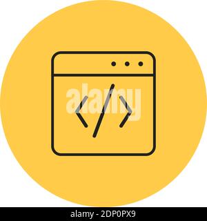 Isolated program computers tecnology online yellow logo- Vector Stock Vector