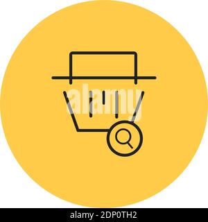 Isolated search computers tecnology online yellow logo- Vector Stock Vector