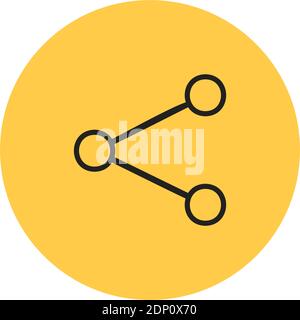 Isolated share computers tecnology online yellow logo- Vector Stock Vector