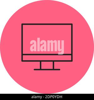 Isolated pc computers tecnology online red logo- Vector Stock Vector