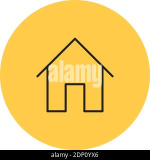 Isolated home button computers tecnology online yellow logo- Vector Stock Vector