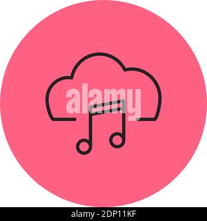 Isolated music computers tecnology online red logo- Vector Stock Vector