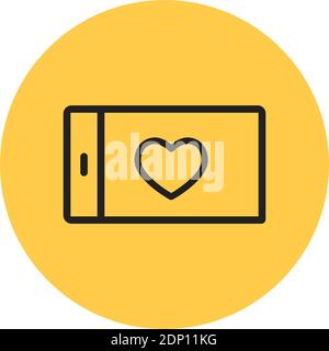 Isolated smartphone computers tecnology online yellow logo- Vector Stock Vector