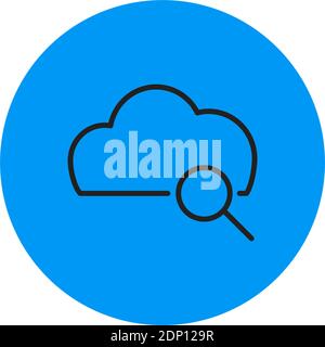 Isolated search computers tecnology online blue logo- Vector Stock Vector