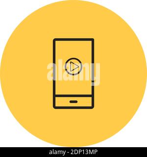 Isolated smartphone computers tecnology online yellow logo- Vector Stock Vector