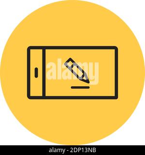 Isolated smartphone computers tecnology online yellow logo- Vector Stock Vector
