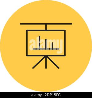 Isolated report computers tecnology online yellow logo- Vector Stock Vector