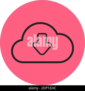Isolated download computers tecnology online red logo- Vector Stock Vector
