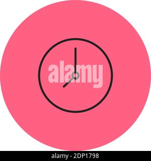 Isolated clock computers tecnology online red logo- Vector Stock Vector