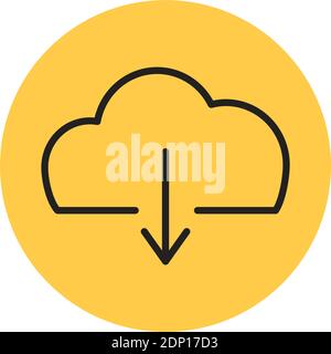 Isolated download computers tecnology online yellow logo- Vector Stock Vector