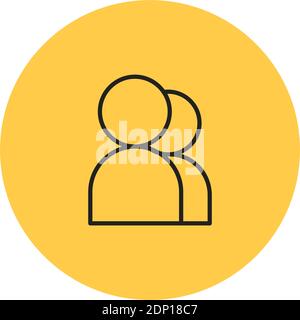 Isolated contacts computers tecnology online yellow logo - Vector Stock Vector